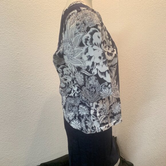 Vintage Diane Freis cotton skirt and top set navy white one size almost new cond - Picture 3 of 13